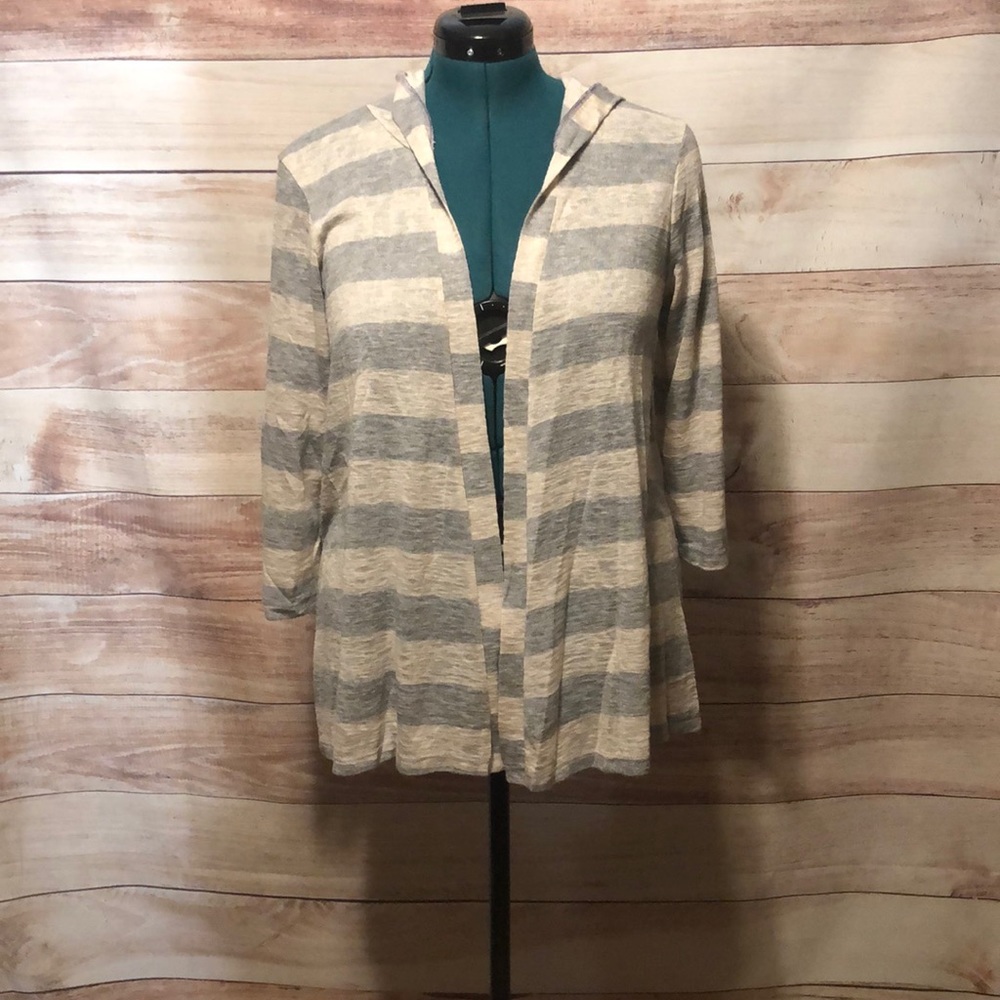 Maurices Women’s Hooded Striped Sweater Cardigan